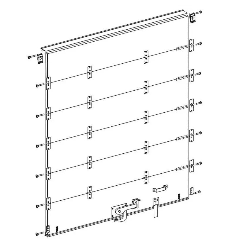 Whiting Style Universal Door 98"W x 100" H  Flush mount hardware - PPW