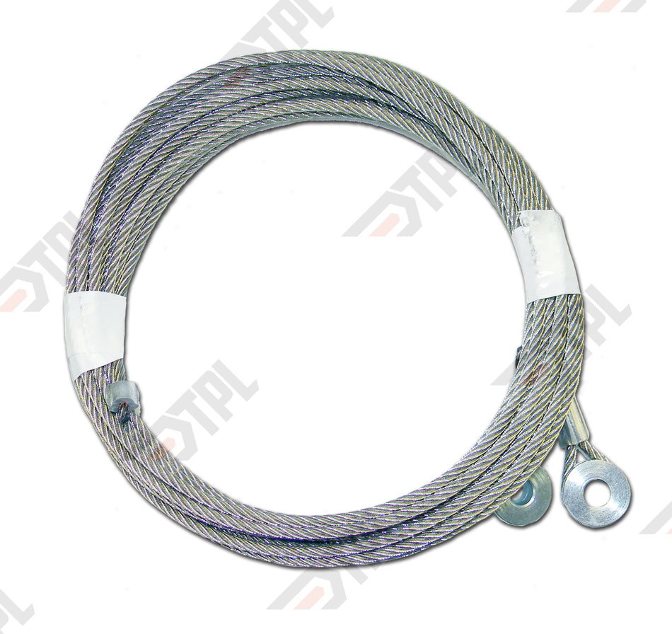Cable 95" 7 x 19 SS 1/4 Metal Eye (pair)