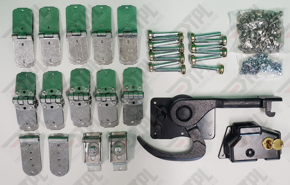 40 PIECE TODCO Roll Up Door Repair Kit 1" Rollers "J" Hook Lock+Lock Box W/Hardware