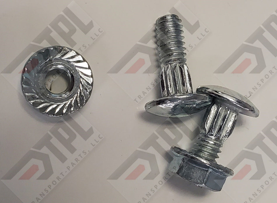 1/4"-20 Z Flanged Hex Nut Serrated and Small Head Splined Bolt-1/4-20x 3/4" (for .25" Comp. Doors) pack of 10