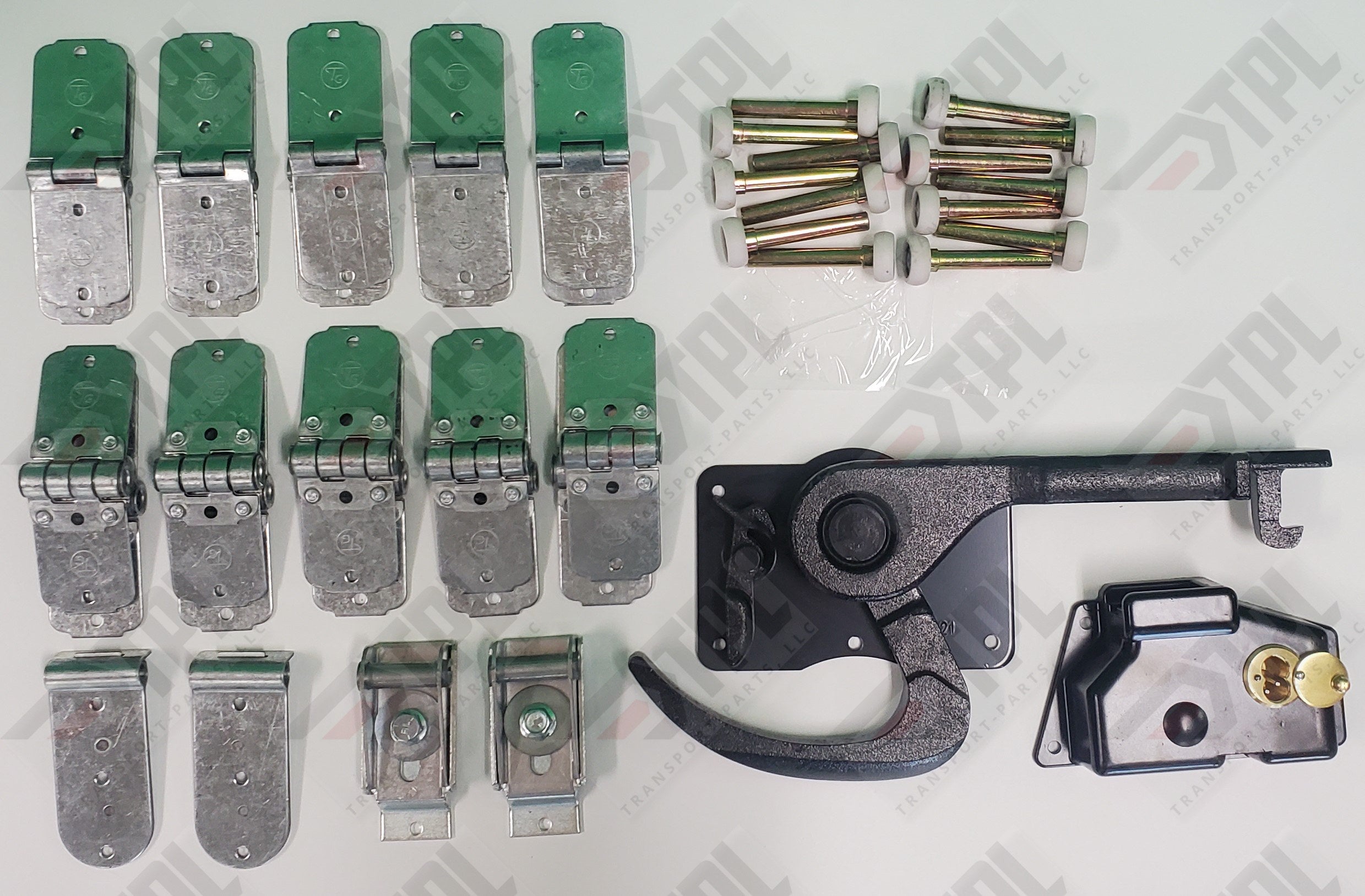 40 PIECE TODCO Roll Up Door Kit 1" NYLON Rollers "J" Hook Lock / Box