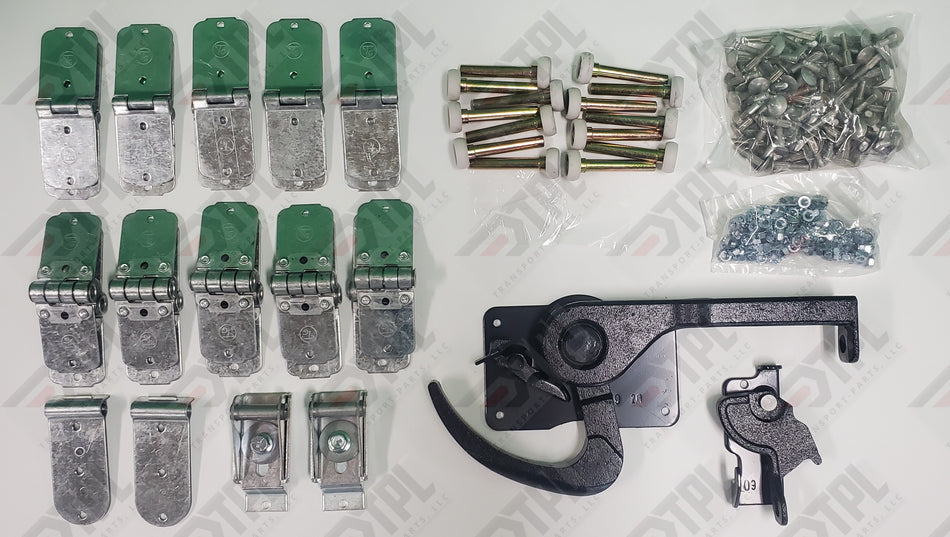 40 PIECE TODCO Roll Up Door Repair Kit-1" NYLON Rollers - Lock & Keeper - 6 PANEL W/Hardware