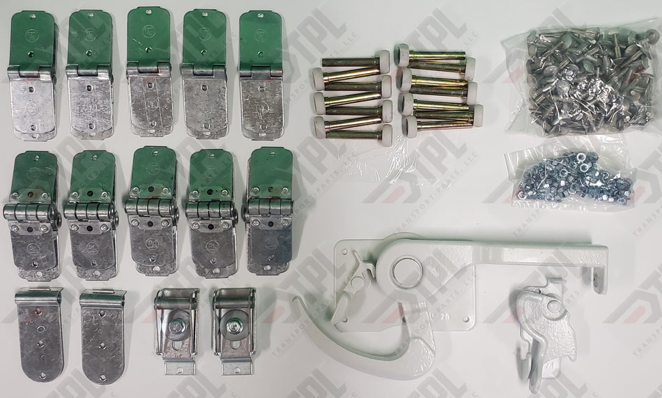 40 PIECE TODCO Roll Up Door Repair Kit-1" NYLON Rollers- WHITE- Lock & Keeper W/Hardware