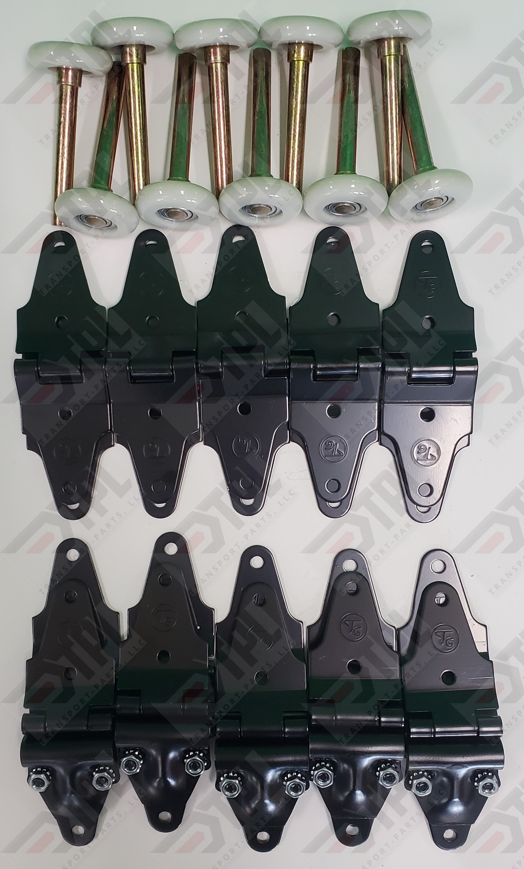 36-Pack Todco Style Door Repair Kit - Center & End Hinges With 2 Rollers (Fits Whiting & Morgan)